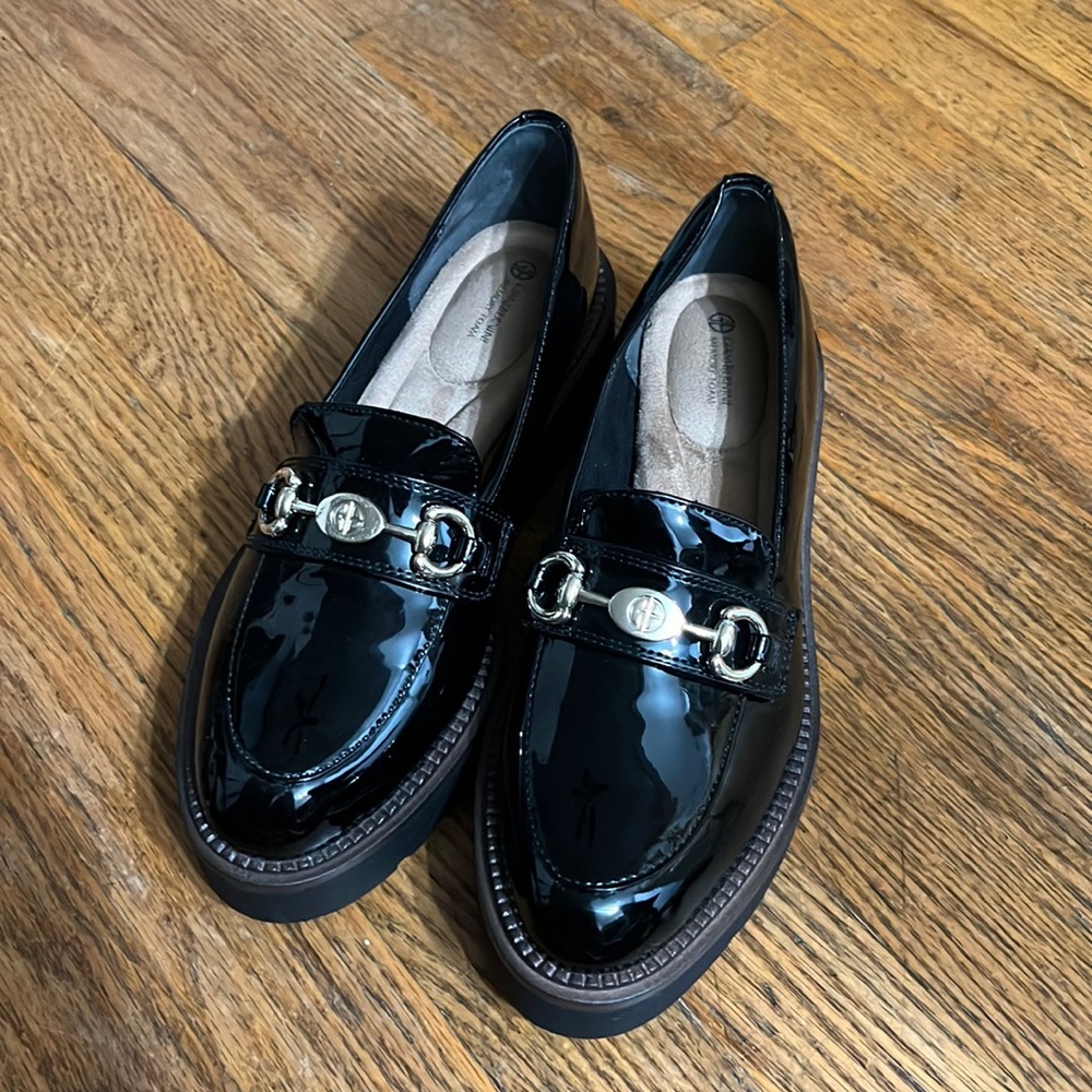 Giani Bernini black classic platform loafers flats for women